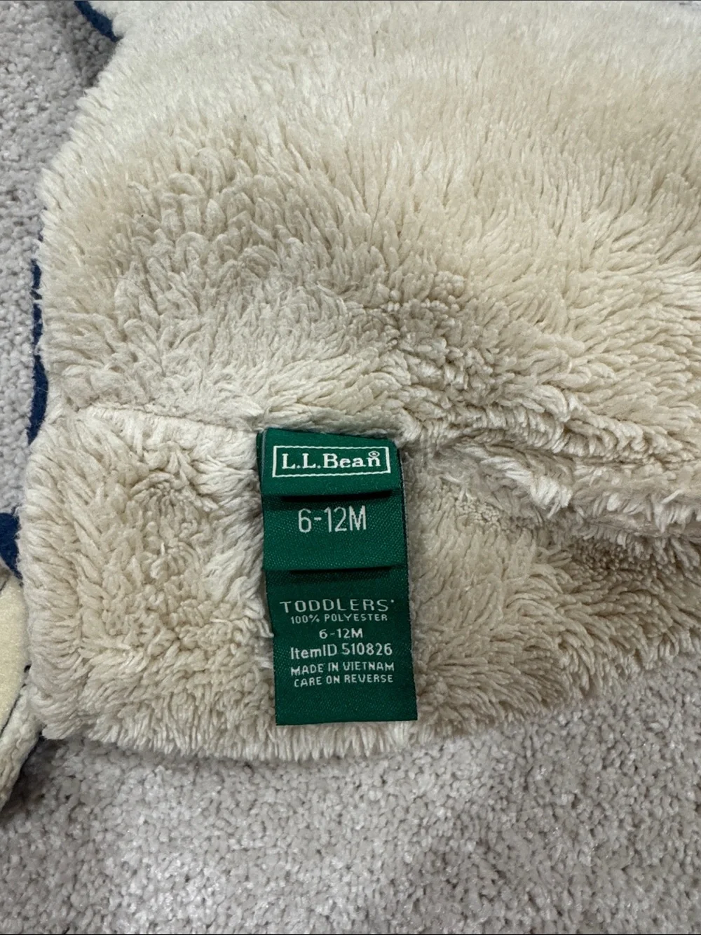 LL Bean Infants' and Toddlers' Mountain Classic Fleece Hat and Mittens 6-12M